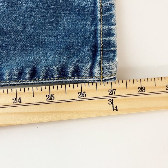 Guess 50's Straight Distressed Paint Splatter Jeans Italian Selvedge Denim Sz 27 - Picture 7 of 7